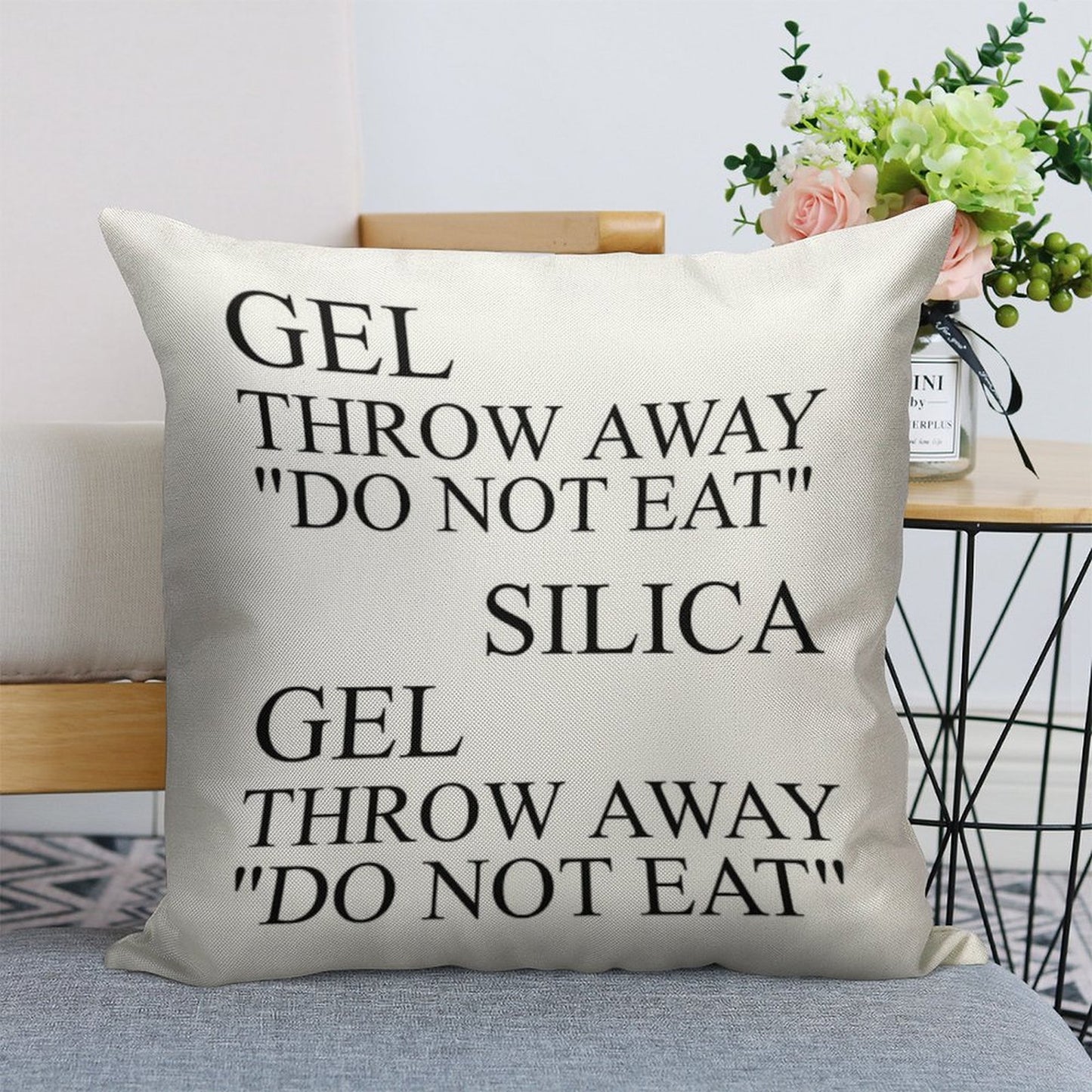 Silica Gel Linen Throw Pillow Cover