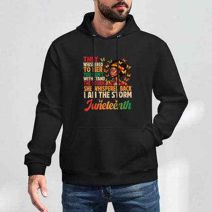 Juneteenths Women I Am The Storm Black Freedom 1865 Versatile Streetwear Hoodie