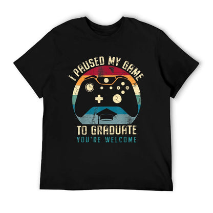 Funny Gamer Graduation I Paused My Game To Graduate T-Shirt