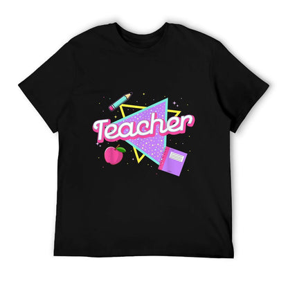 Cute Teacher Shirt 80&#39;s 90&#39;s Style Retro Old School Teacher T-Shirt