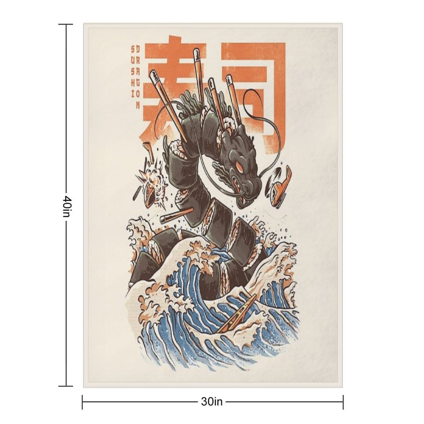 Great Sushi Dragon Throw Blanket