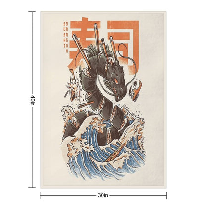 Great Sushi Dragon Throw Blanket