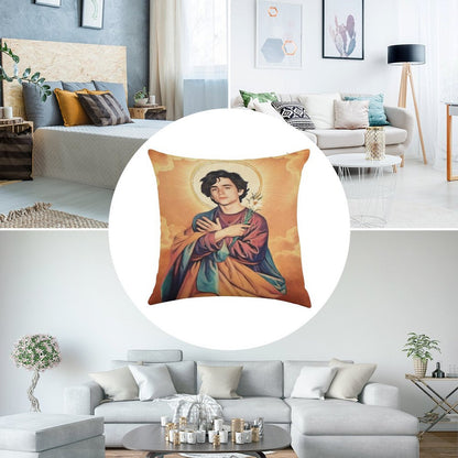 Timothee Chalamet Saint Linen Throw Pillow Cover