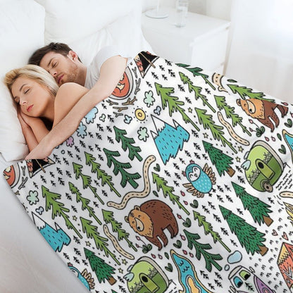 Happy Map Throw Blanket