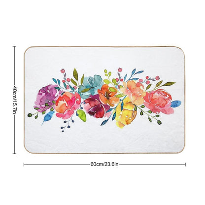 Bright Flowers Summer Watercolor Peonies  Anti-Trip Bath Mat