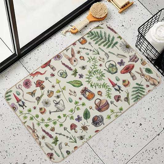 Cottagecore Light Green Bath Mat