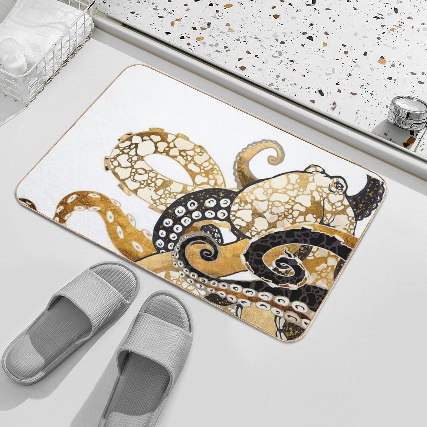 Metallic Octopus Bath Mat