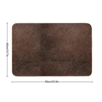 Dark Coffee Grounds Brown Marble Paint Swirl Design Bath Mat