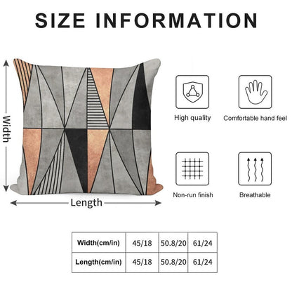 Concrete And Copper Triangles Soft Reinforced Edging Throw Pillow