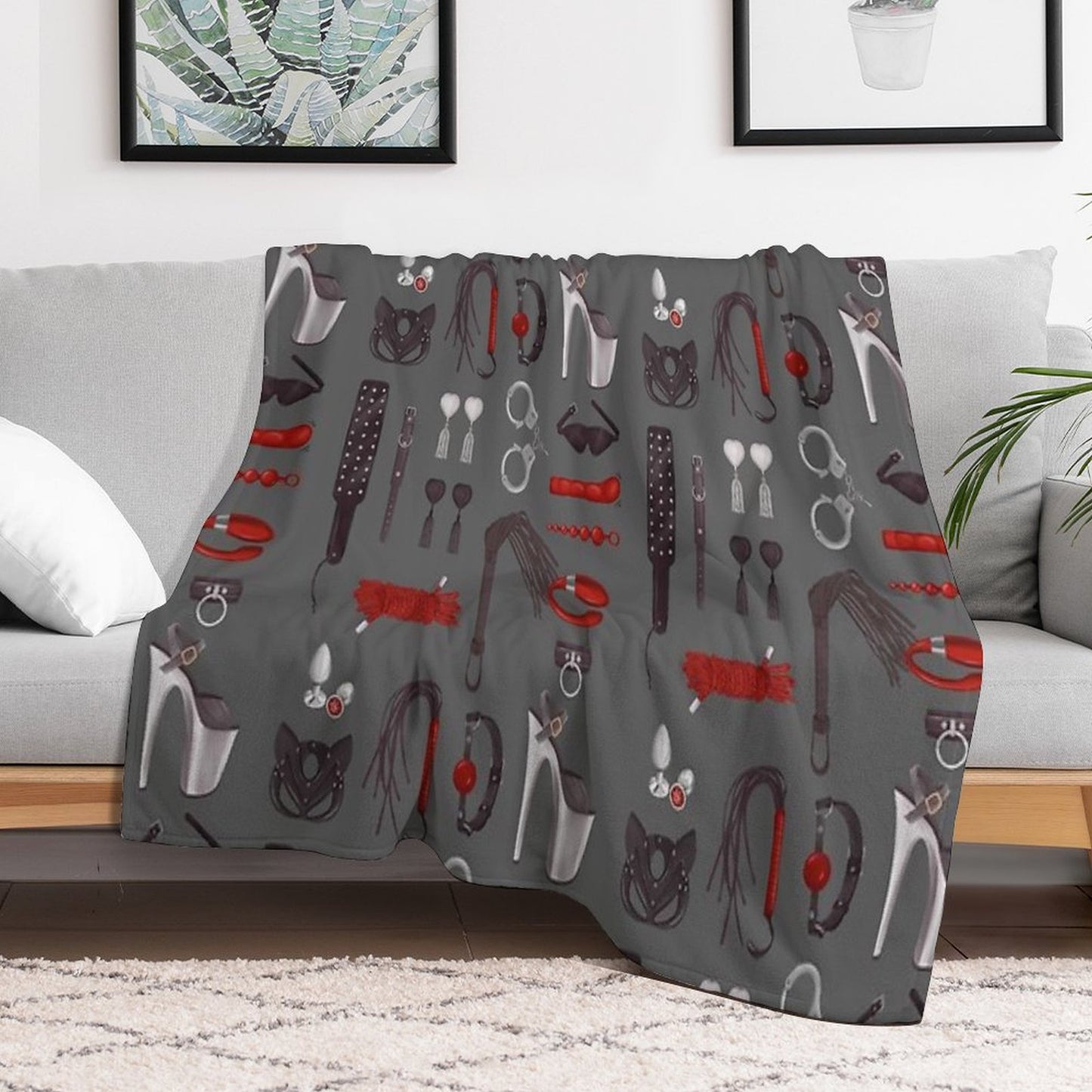 BDSM Erotic Fetish Toys Throw Blanket