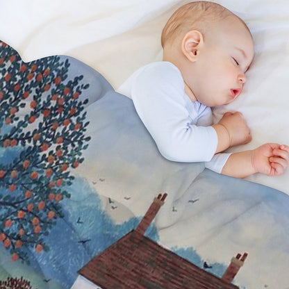 Apple Tree Cottage Throw Blanket