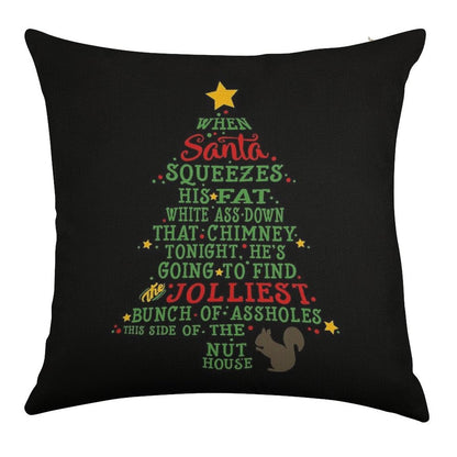 Jolliest Bunch of A-holes Linen Throw Pillow Cover