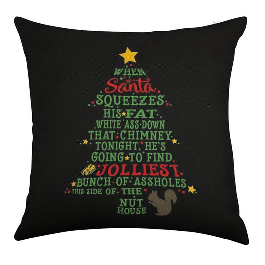 Jolliest Bunch of A-holes Linen Throw Pillow Cover