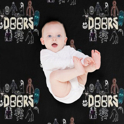 Christmas Gift. Roblox, Doors, Videogame, Monsters Throw Blanket