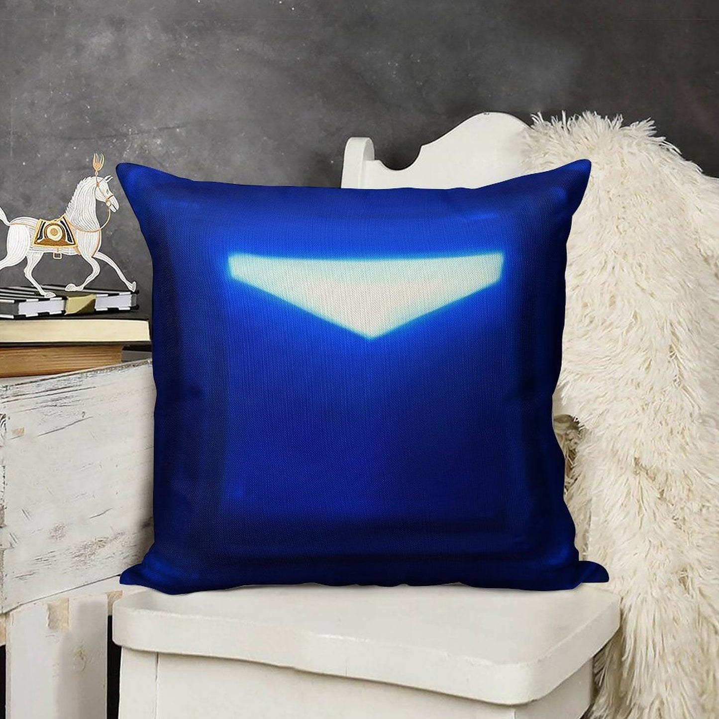 Beat Saber Blue Block Throw Pillow Cover Linen Throw Pillow Cover