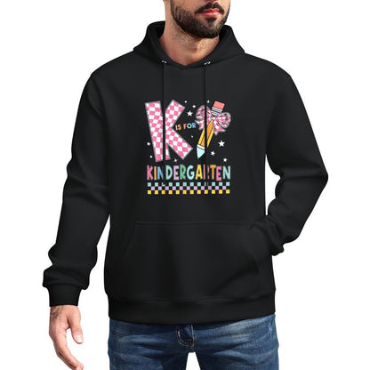 K Is For Kindergarten Back To School Pencil Bow Kindergarten Cotton-Polyester Blend Hoodie