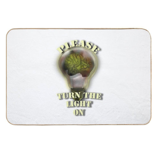 Brain in Light Bulb  Odorless Bath Mat