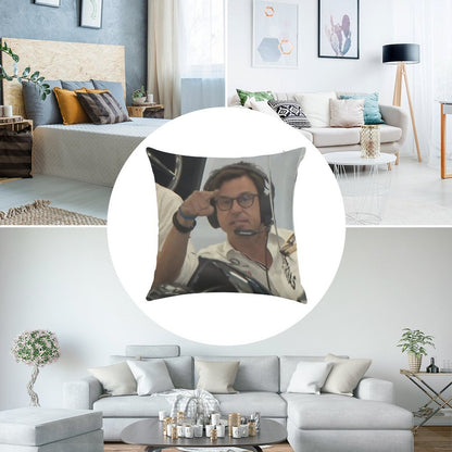 Toto Pointing at Camera Linen Throw Pillow Cover