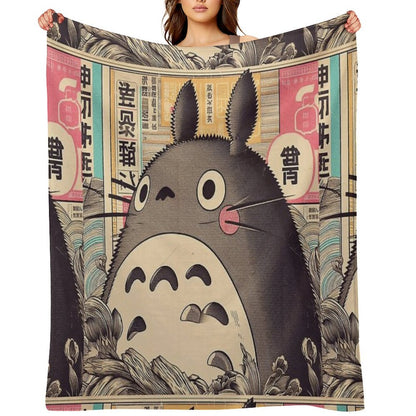 Vintage Japanese Poster Japanese Icon with Retro Charm Throw Blanket