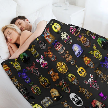 Five Nights at Freddy's - Pixel Art - Multiple Characters New Set Throw Blanket