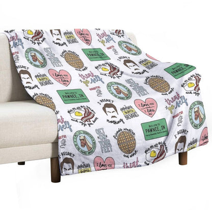 Parks And Recreation TV Show Art Throw Blanket