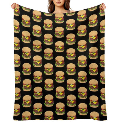 Cheeseburger Pattern Throw Blanket