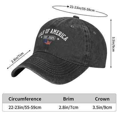 Gulf Of US America Est 2025 Vintage USA American Flag Men Baseball Cap
