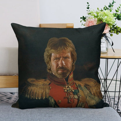 Chuck Norris - Replaceface Linen Throw Pillow Cover