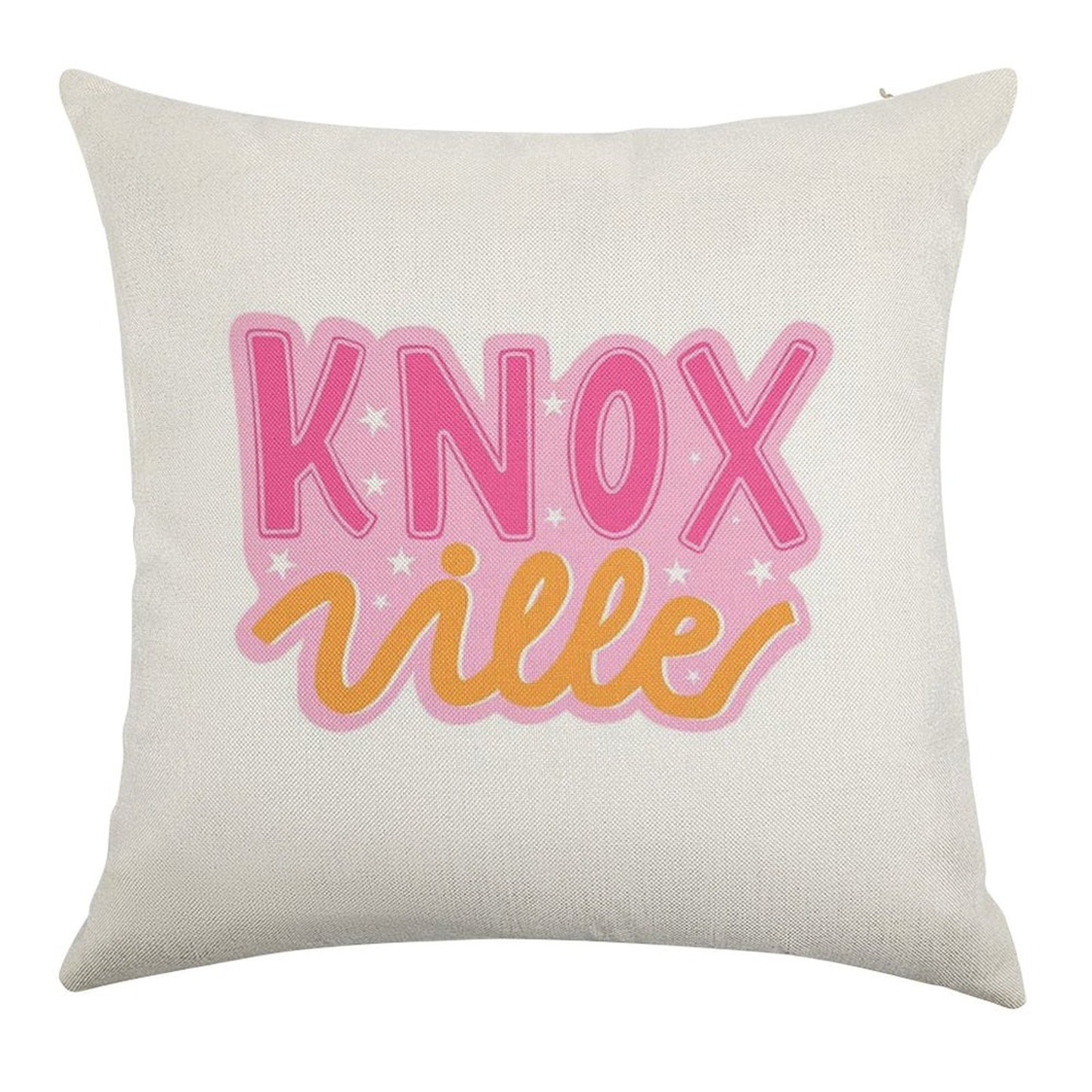 Knoxville Pink And Orange Stars Linen Throw Pillow Cover