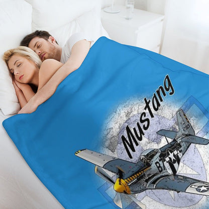 P51 Mustang Throw Blanket
