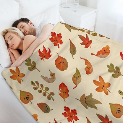Sad Fallen Leaves Throw Blanket