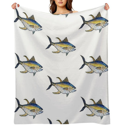 Yellowfin Tuna Fish Throw Blanket