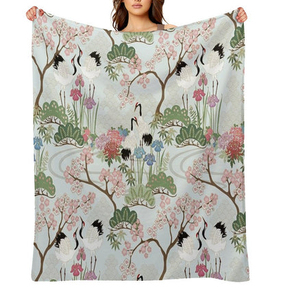 Japanese Garden Chantilly Throw Blanket
