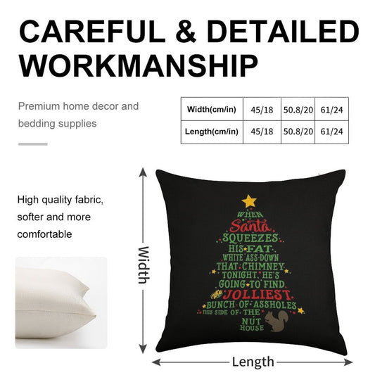 Jolliest Bunch of A-holes Linen Throw Pillow Cover