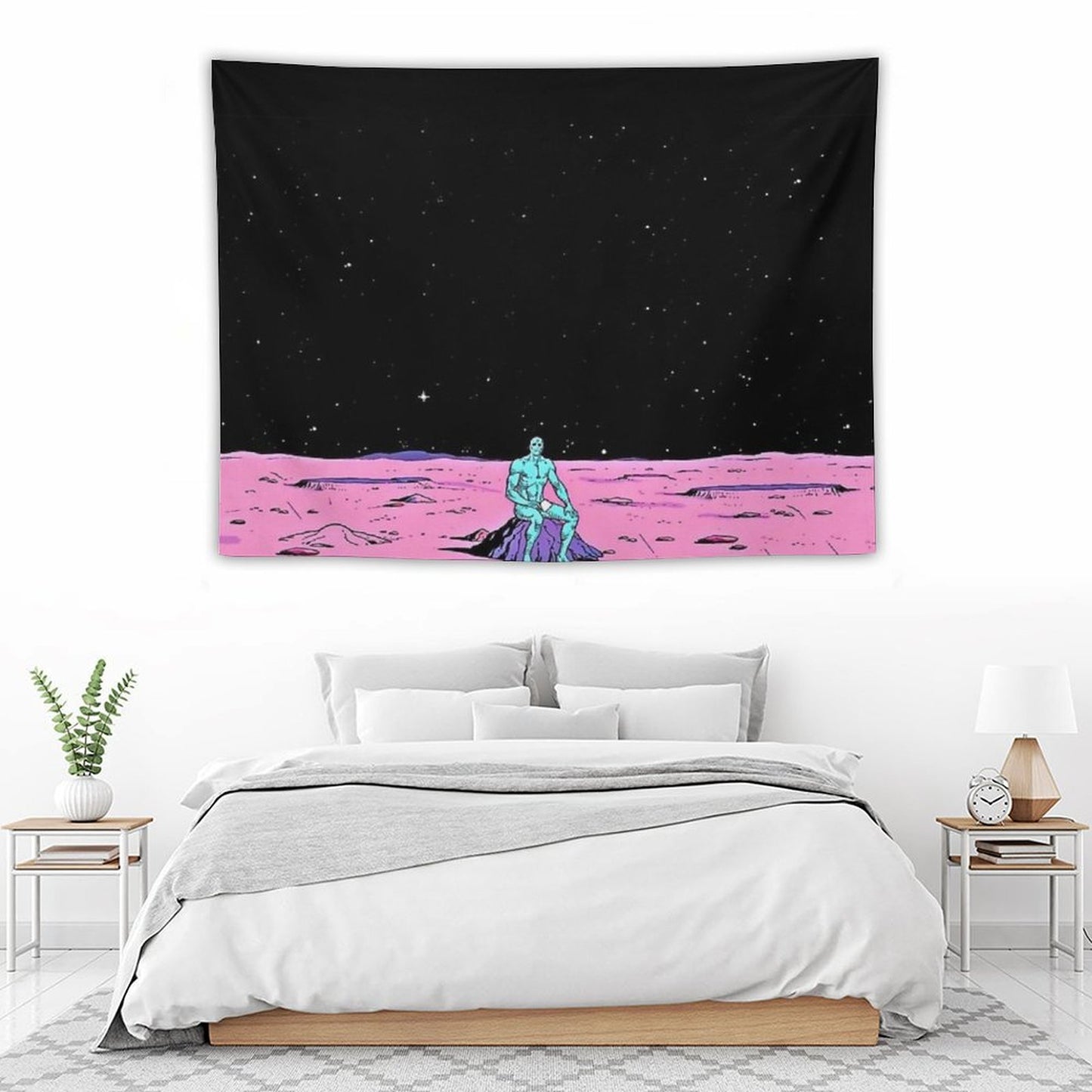 (Fixed) Dr. Manhattan Sitting on Mars (comic) Tapestry