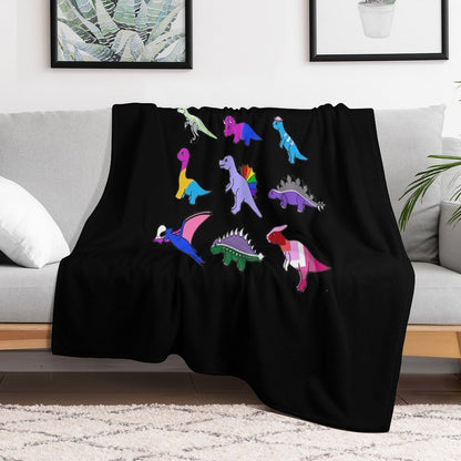 Pride Dinosaurs Throw Blanket