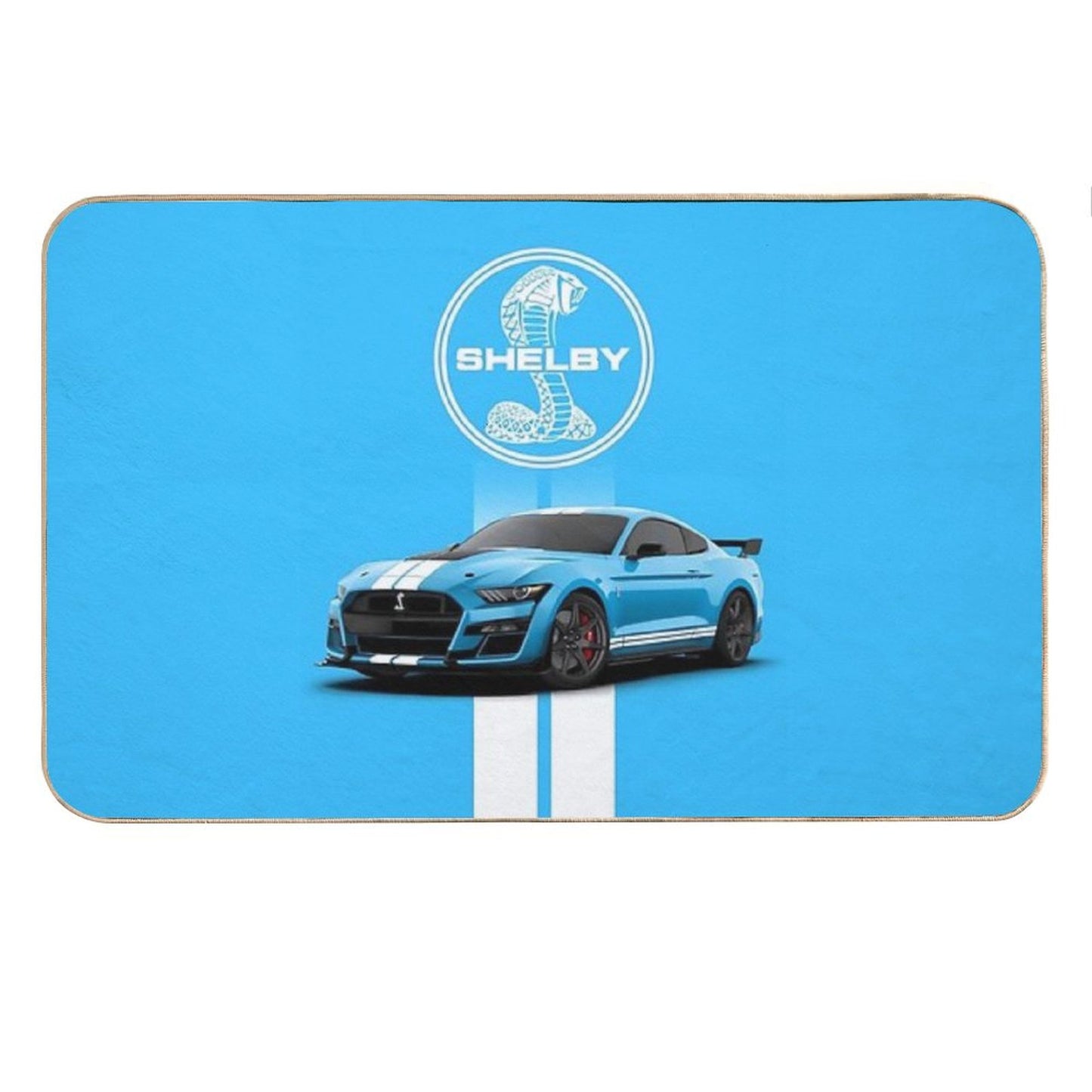 Light Blue Shelby Mustang Bath Mat