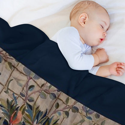 William Morris Kelmscott Trellis Embroidery Throw Blanket