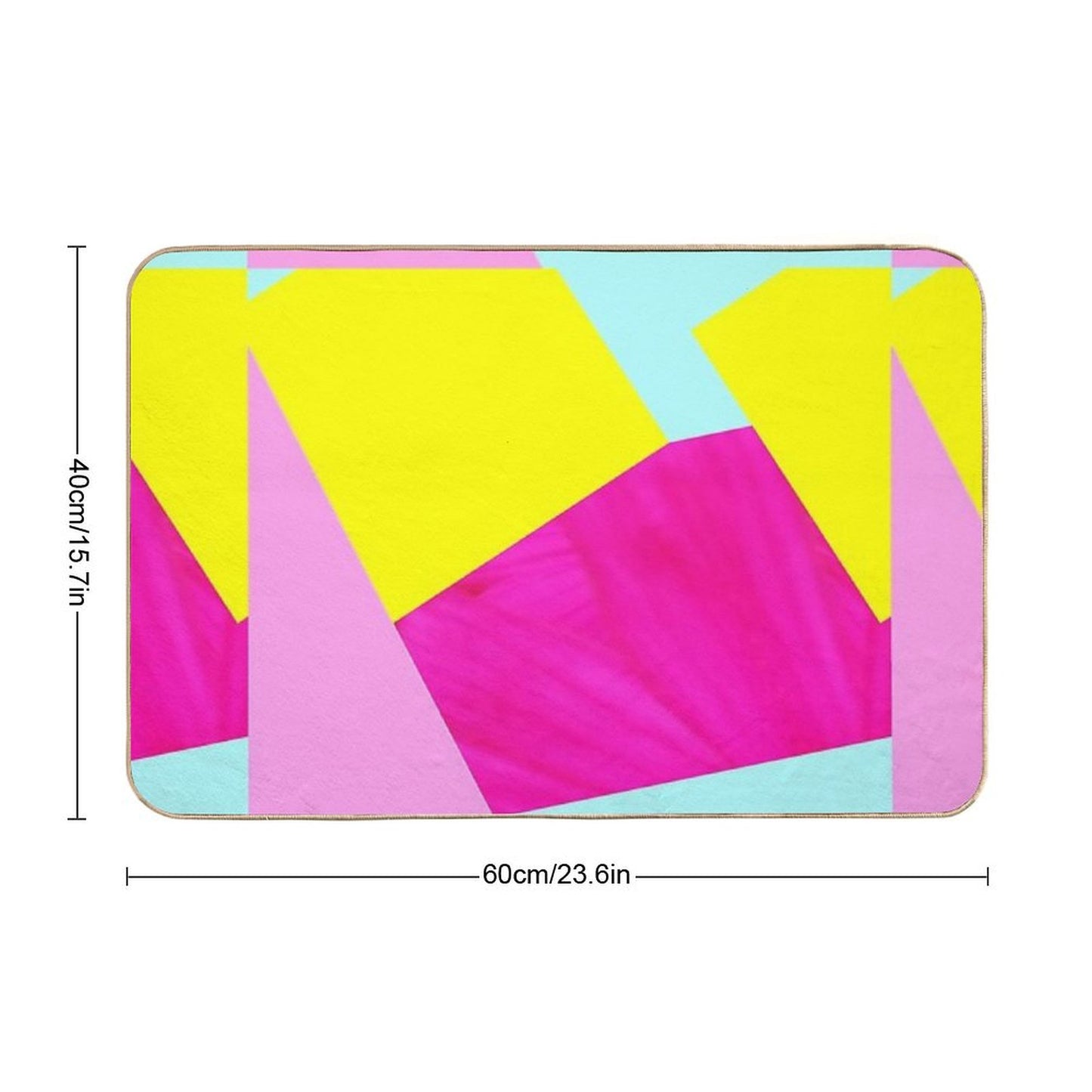 Neon Pastel Color Blocking Bath Mat