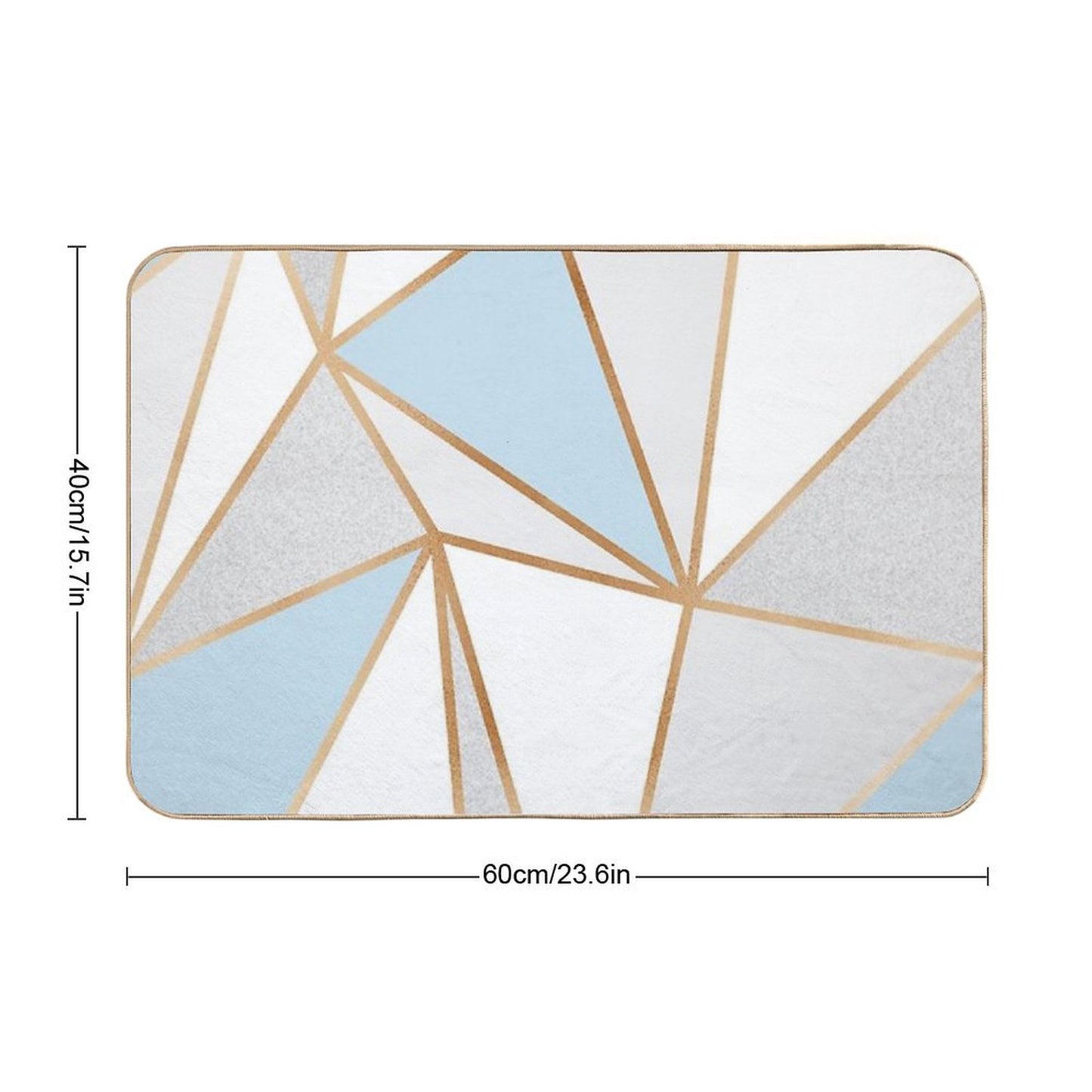Blue, Grey & Gold Geo Bath Mat