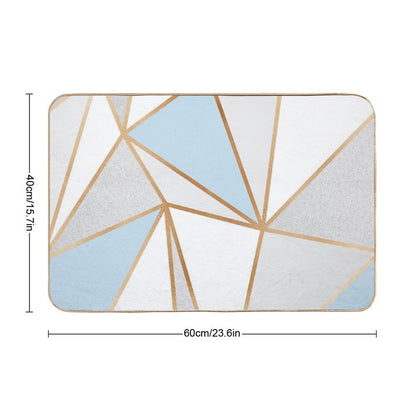 Blue, Grey & Gold Geo Bath Mat
