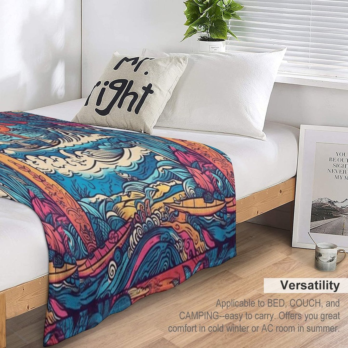 Surf Tribe – Popular Art, Vintage Style Surfing Gift Throw Blanket