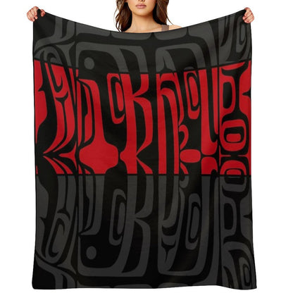 Bentwood Box - Red, Black, Grey Throw Blanket