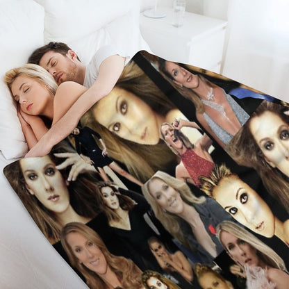 Celine Dion Collage Throw Blanket