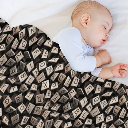 Scrabble Tile Madness Pattern Throw Blanket