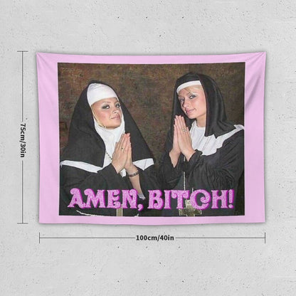 Paris Hilton And Nicole Richie Nuns Tapestry
