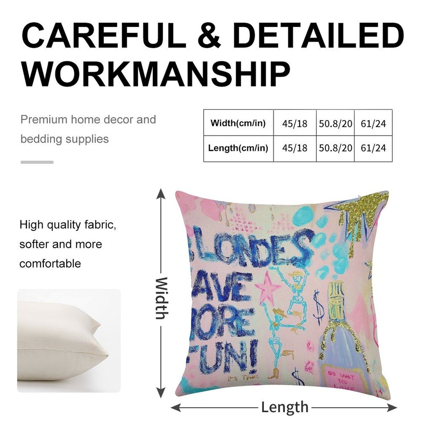 Blondes Have More Fun Linen Throw Pillow Cover