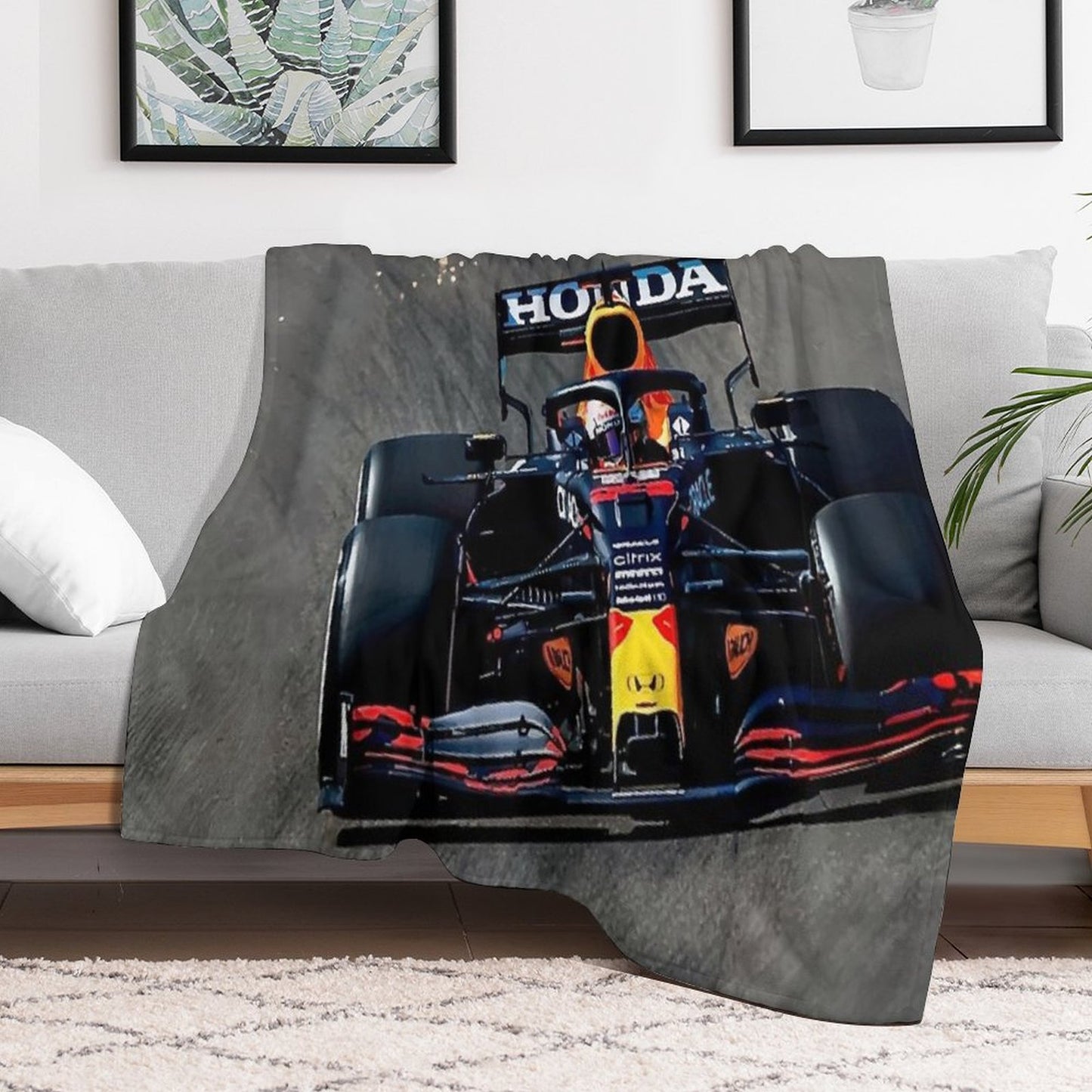 Max Verstappen Sparks  - F1 Throw Blanket