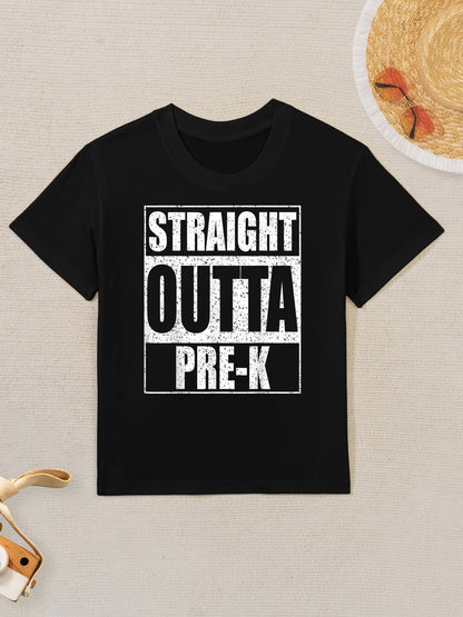 Straight Outta Pre-K Preschool Boy Girl Graduation Kids T-Shirt