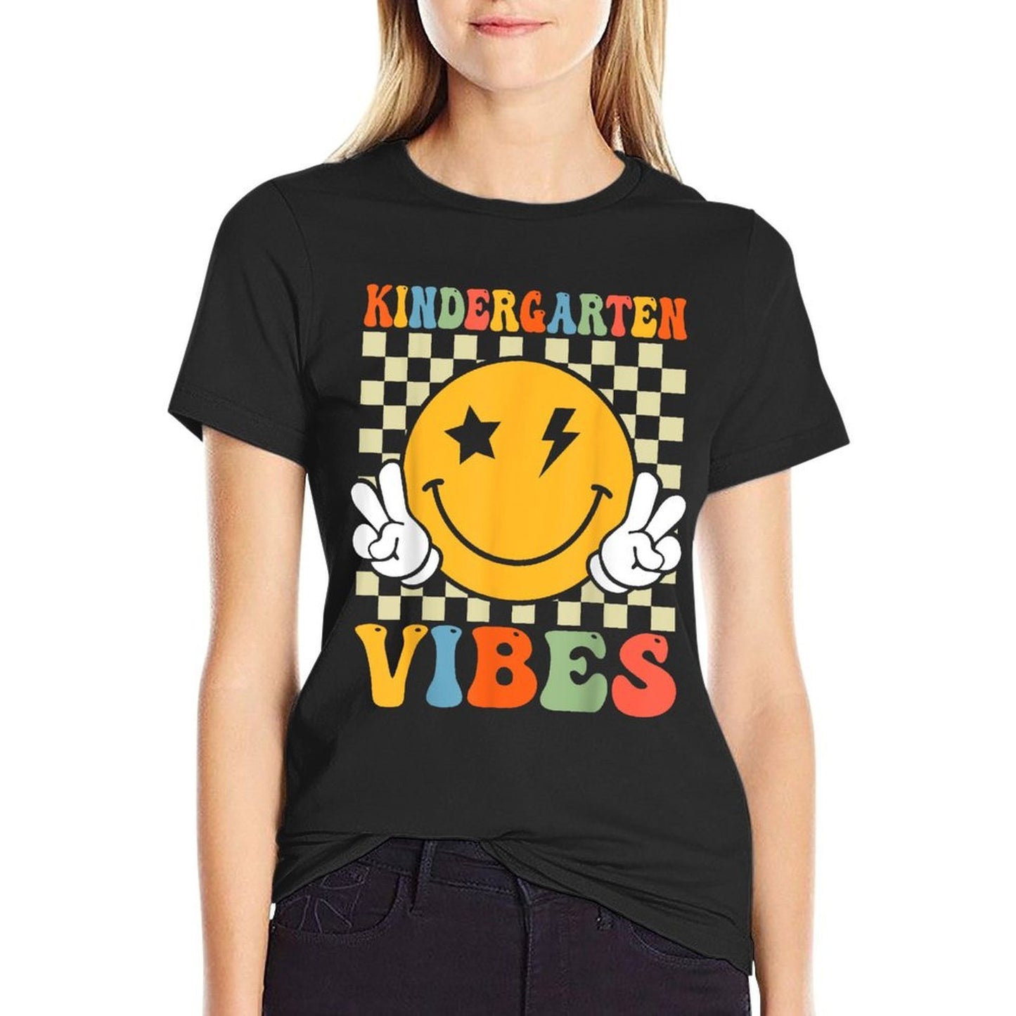 Kindergarten Vibes Retro Groovy Back to School Kindergarten  Breathable T-Shirt